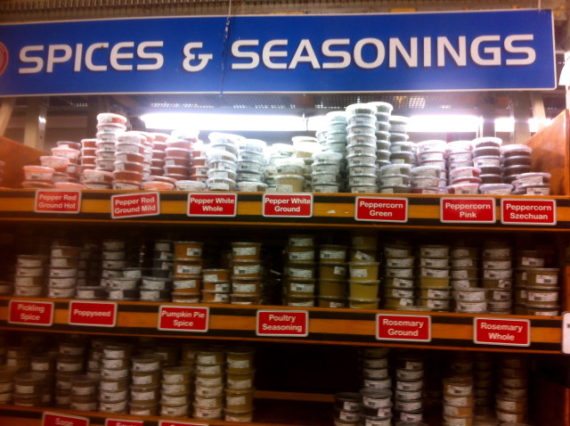 Just a small section of the spices at Your Dekalb Farmer's Market.